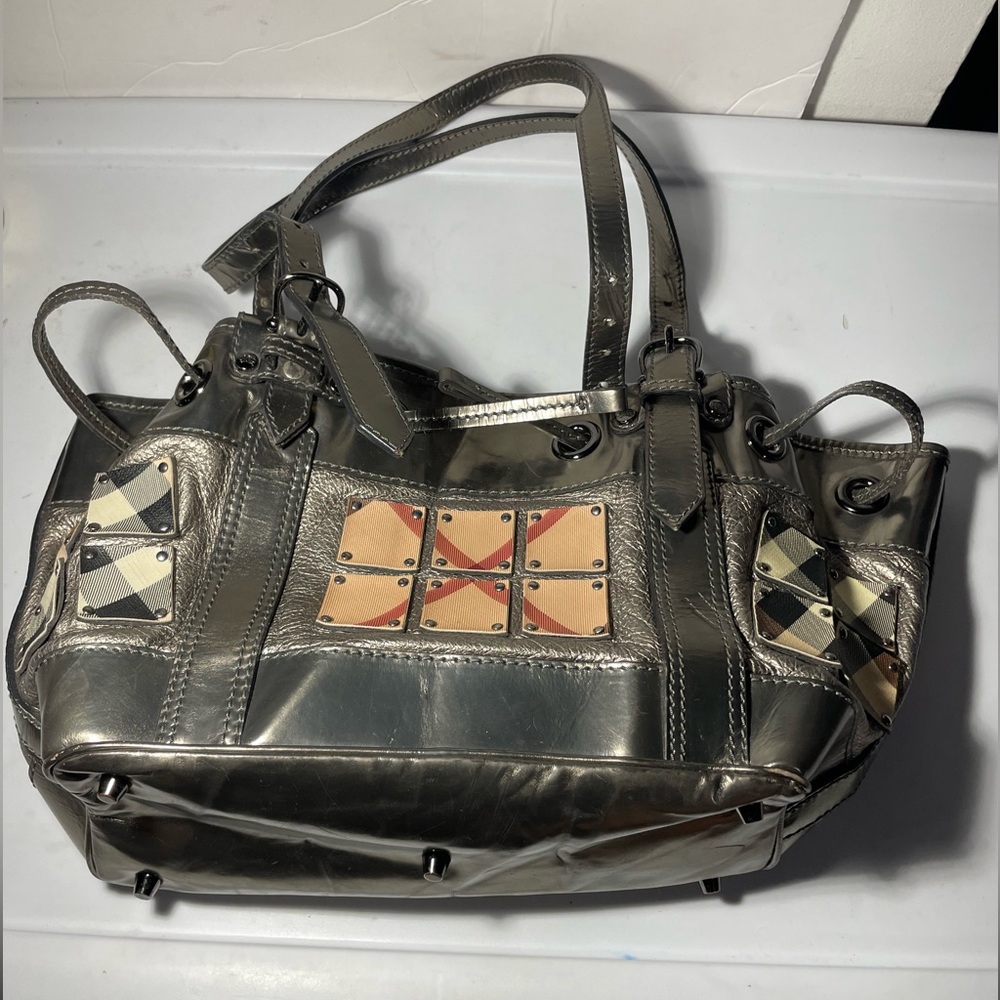 Burberry coated canvas handle bag